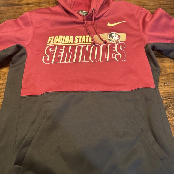 FSU Florida State Seminoles Nike Dri-Fit‎ Hoodie S Burgundy/ Garnet Gold Black - Picture 7 of 10